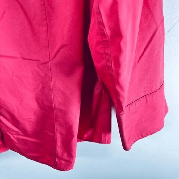Chico’s no iron 3/4 sleeve fuchsia pink pleated boxy swing button down 3.5 18 XL - Picture 10 of 10